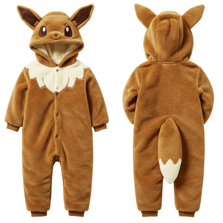 Pijama Infantil Eevee – Kigurumi Pokémon Marrom